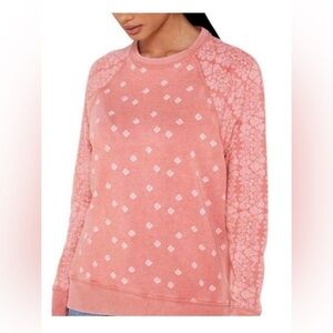 Aerie crewneck cozy comfy distressed Boho peasant girly Paisley sweatshirt